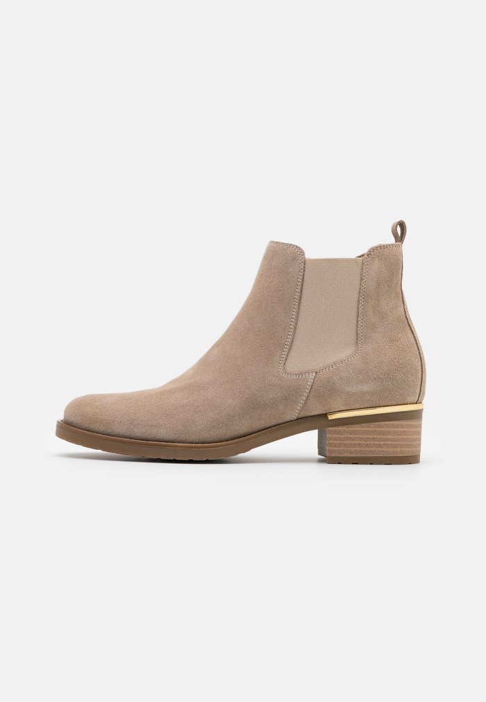 Bottines Anna Field LEATHER Block heel Zip UP Beige Femme | LIL-1324867